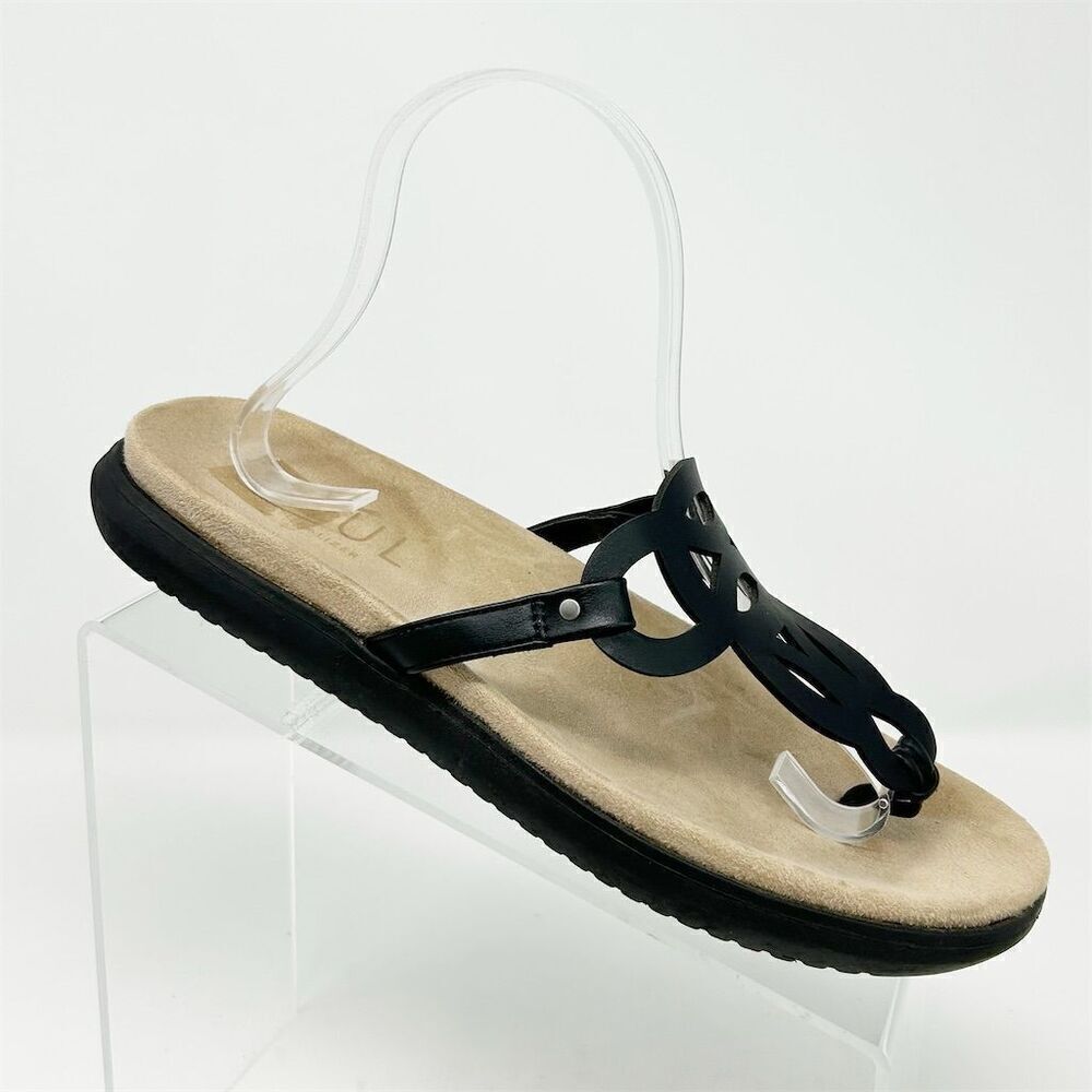Soul Naturalizer Janice Women's Black Slip-On Thong Sandals Size 8.5 Casual